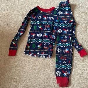 Hanna Andersson Gnome Sweet Gnome holiday Long John set. Size 130- US 8